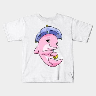 Dolphin with Umbrella Kids T-Shirt